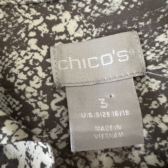 Chico's Snake Print Blouse Top Shirt Gray Women's 3 US XL 16/18 - Picture 4 of 7